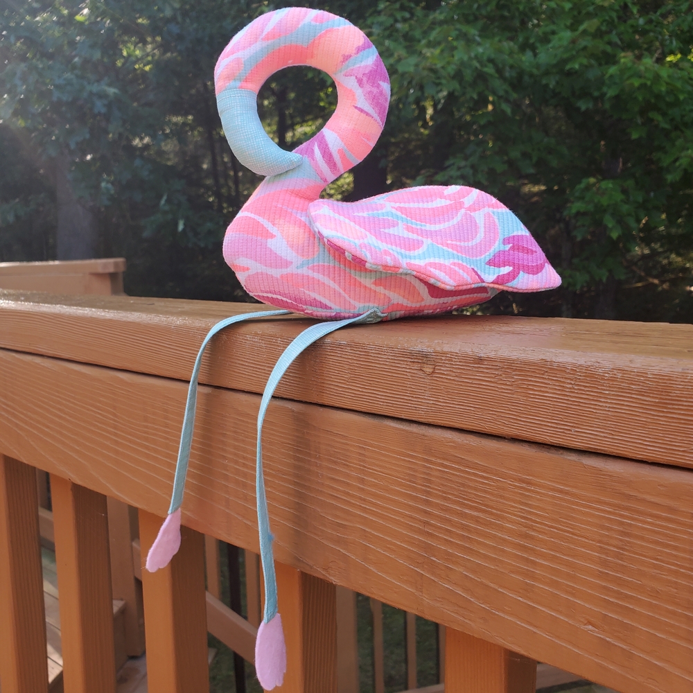 Pink and Blue Flamingo Plush Toy